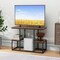 Rustic Brown Wood TV Stand for 50" TVs, Metal Frame and Storage Shelves